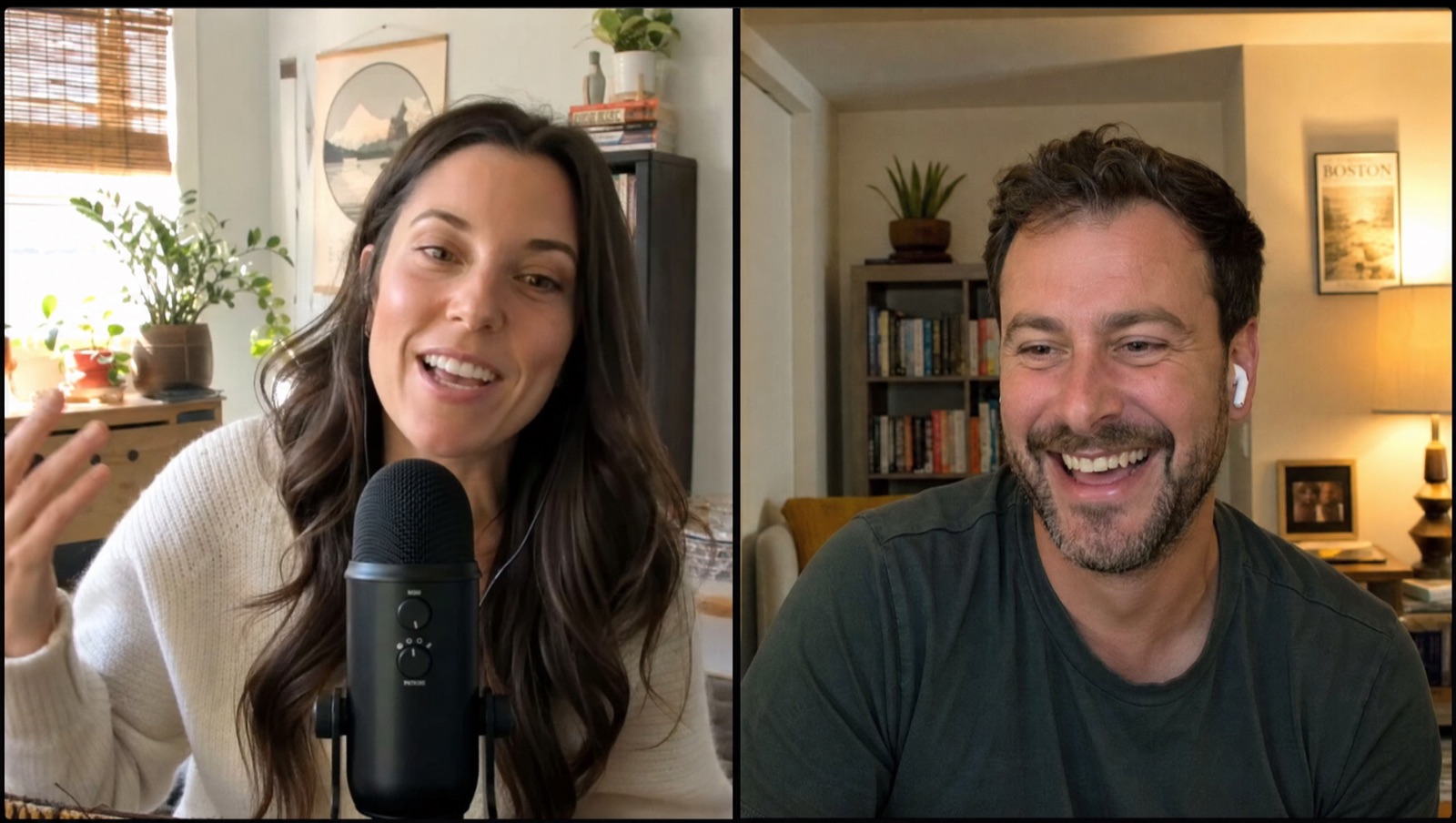 Remote-Podcast: zwei Gesprächspartner in einer Aufnahme